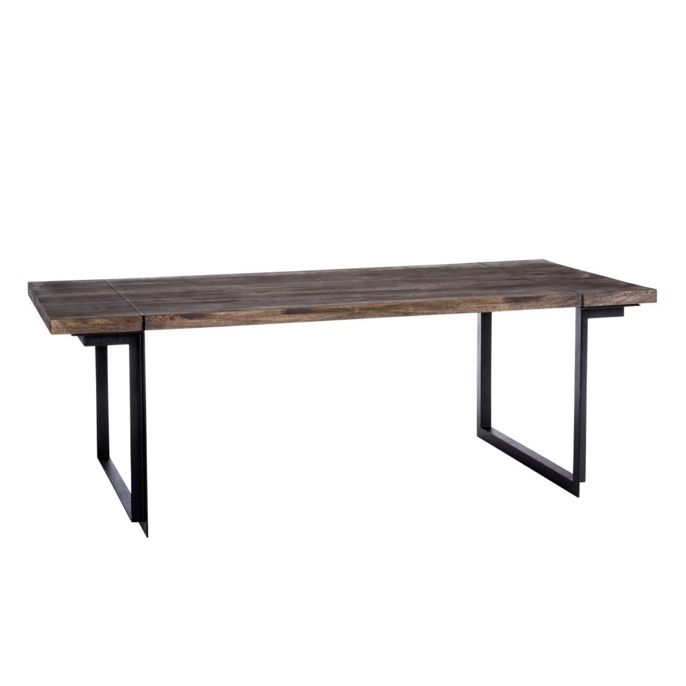 Thick wood top made of solid mango wood, along with a sturdy metal frame gives it a bold look. 
